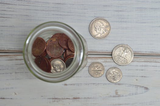 savings jar filled with coins
